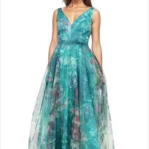 Rene Ruiz Blue A-line Maxi Dress with V-neck for Wedding